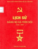 Ebook Lịch sử Đảng bộ xã Tiên Nội (1930-2005): Phần 1