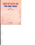 Ebook Lịch sử Đảng bộ tỉnh Bình Thuận (1930-1954): Phần 1