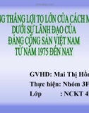 Bài thuyết trình những thắng lợi to lớn của đảng cộng sản việt nam