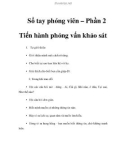 Sổ tay phóng viên – Phần 2 - Tiến hành phỏng vấn khảo sát