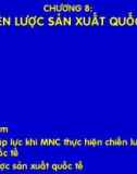 TIẾN TRÌNH HOẠCH ĐỊNH CHIẾN LƯỢC - CHIẾN LƯỢC SẢN XUẤT QUỐC TẾ