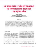 Quy trình quản lý nền nếp giảng dạy tại trường Đại học Ngoại ngữ - Đại học Đà Nẵng