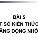 Bài giảng Công tác xã hội nhóm - Bài 5: Một số kiến thức về năng động nhóm