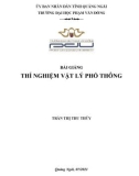 Bài giảng Thí nghiệm Vật lý phổ thông - ĐH Phạm Văn Đồng