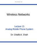 Wireless networks - Lecture 15: Analog mobile phone system