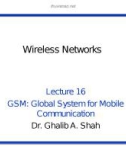 Wireless networks - Lecture 16: GSM: Global system for mobile communication