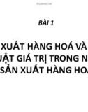 Bài giảng Sản xuất hàng hoá và quy luật giá trị trong nền sản xuất hàng hoá