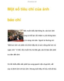 Một số tiêu chí của ảnh báo chí