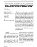 Ethnic minority community education, using ethnic minority language through the radio, television: A case study of co ho people in Lam Dong, Vietnam