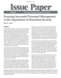 Ensuring Successful Personnel Management In The Department Of Homeland Security