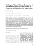 Challenges in Vietnam's human development at present from perspectives of improvement of competence and facilitation with opportunities