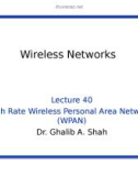 Wireless networks - Lecture 40: High rate wireless personal area networks (WPAN)