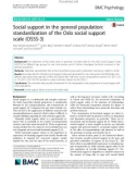 Social support in the general population: Standardization of the Oslo social support scale (OSSS-3)