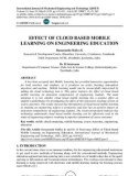 Effect of cloud based mobile learning on engineering education