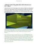 Thiết kế website bằng phần mềm Adobe Dreamweaver CS5 - P1