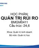 Bài giảng Quản trị rủi ro - Chương 1: Tổng quan về rủi ro và quản trị rủi ro