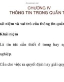 Bài giảng Quản trị học - Chương 4: Thông tin trong quản trị