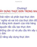 Chương 2: Xây dựng thực đơn trong nhà hàng