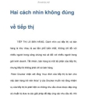 Hai cách nhìn không đúng về tiếp thị