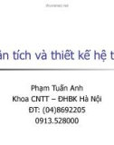 Phân tích và thiết kế hệ thống