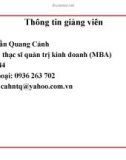 Bài giảng môn Quản trị chiến lược: Chương 1 - Trần Quang Cảnh