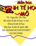 Bài giảng Kinh tế vi mô: Chương 1 - Nguyễn Thị Thu