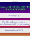 Bài giảng Quản trị học đại cương - Chương 3: Môi trường hoạt động của doanh nghiệp