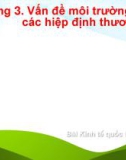 Bài giảng Quản lý môi trường trong thương mại quốc tế - Chương 3: Vấn đề môi trường trong các hiệp định thương mại