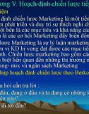 Bài giảng Quản trị Marketing - Chương 5: Hoạch định chiến lược tiếp thị