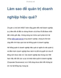 Làm sao để quản trị doanh nghiệp hiệu quả