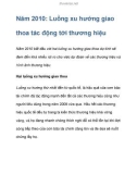 Năm 2010: Luồng xu hướng giao thoa tác động tới thương hiệu