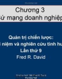 Bài giảng môn quản trị chiến lược: Chương 3. Sứ mạng doanh nghiệp - Th.S Hoàng Giang