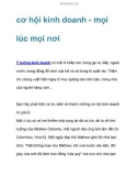 cơ hội kinh doanh - mọi lúc mọi nơi