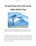 Bí quyết giúp bạn kinh doanh online thành công