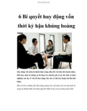 6 Bí quyết huy động vốn thời kỳ hậu khủng hoảng