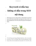 Keyword có dấu hay không có dấu trong SEO nội dung