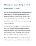 Phương tiện truyền thông xã hội và thương hiệu cá nhân