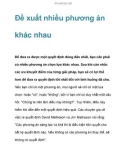 Đề xuất nhiều phương án khác nhau