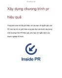 Xây dựng chưong trình pr hiệu quả