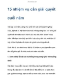 15 nhiệm vụ nên giải quyết cuối năm