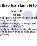 Bài thảo luận kinh tế lượng về đa cộng tuyến và hồi quy 3 biến