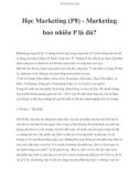 Học Marketing (P8) - Marketing bao nhiêu P là đủ?