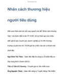 Nhân cách thương hiệu người tiêu dùng