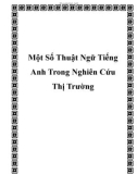 Một Số Thuật Ngữ Tiếng Anh Trong Nghiên Cứu Thị Trường