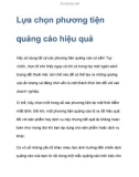 Lựa chọn phương tiện quảng cáo hiệu quả mà thành công