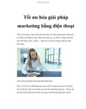 Tối ưu hóa giải pháp marketing bằng điện thoại