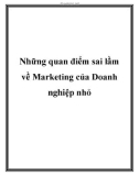 Những quan điểm sai lầm về Marketing của Doanh nghiệp nhỏ