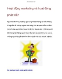 Hoạt động marketing với hoạt động phát triển