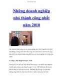 Những doanh nghiệp nhỏ thành công nhất năm 2010