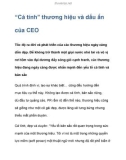 'Cá tính' thương hiệu và dấu ấn của CEO